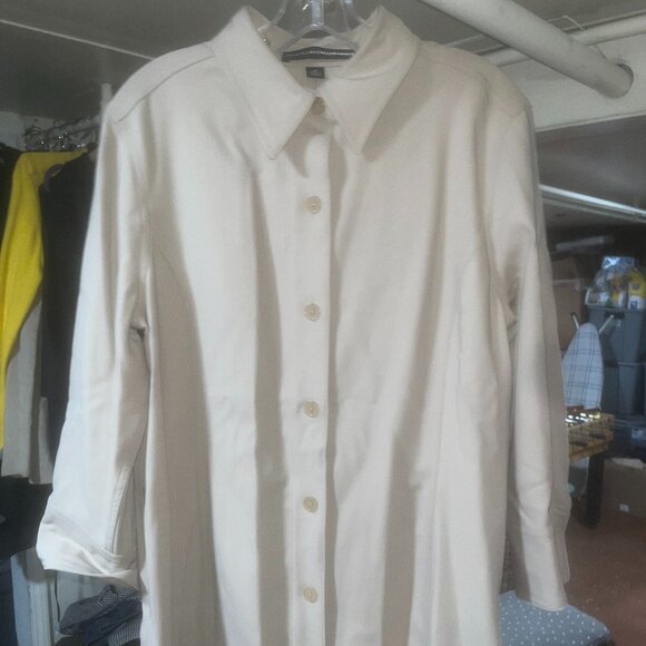 Linda Allard Ellen Tracy Size 14 Limestone Duster - Picture 1 of 5